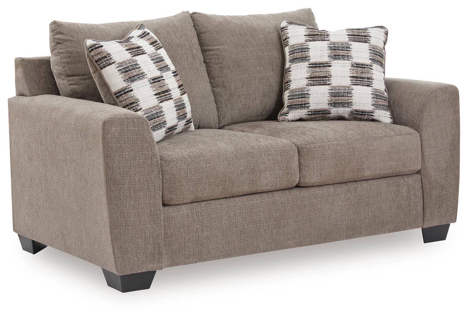 Loreo Truffle Chenille Loveseat angled view