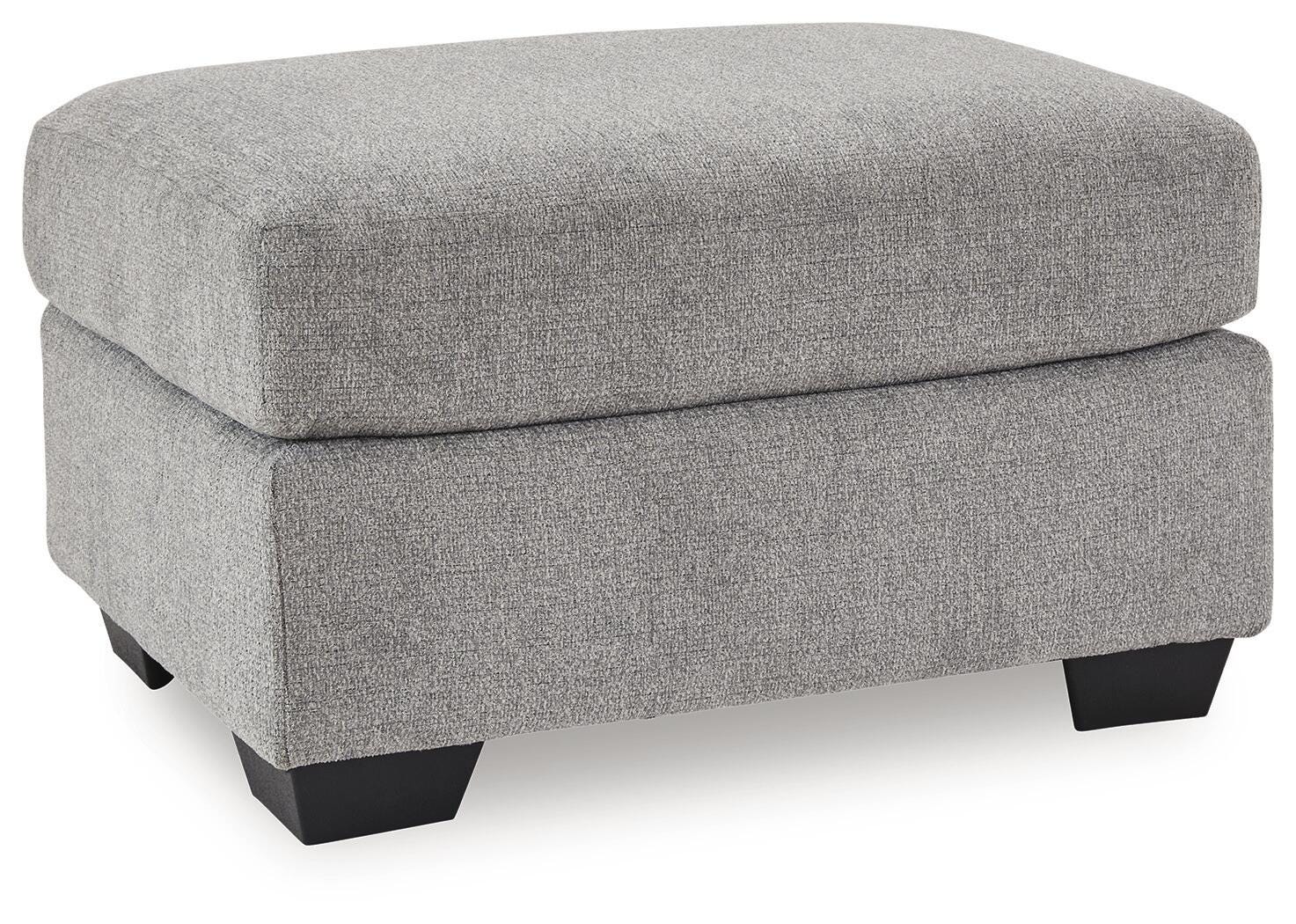 Loreo Flint Chenille Ottoman angled view