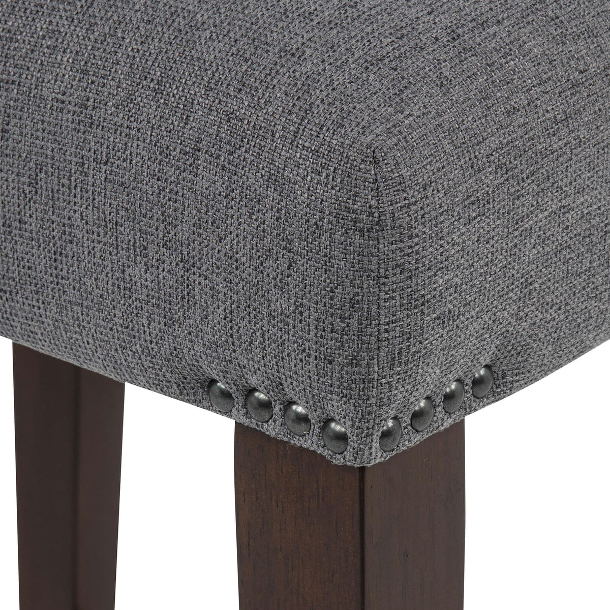 Naser Upholstered Counter Stool Grey and Dark Walnut Set of 2 — product image 5