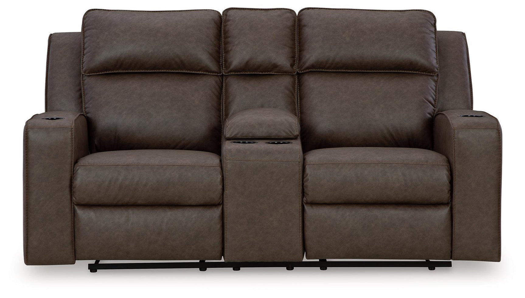 Lavenhorne Granite Faux Leather Reclining Loveseat with Center Console