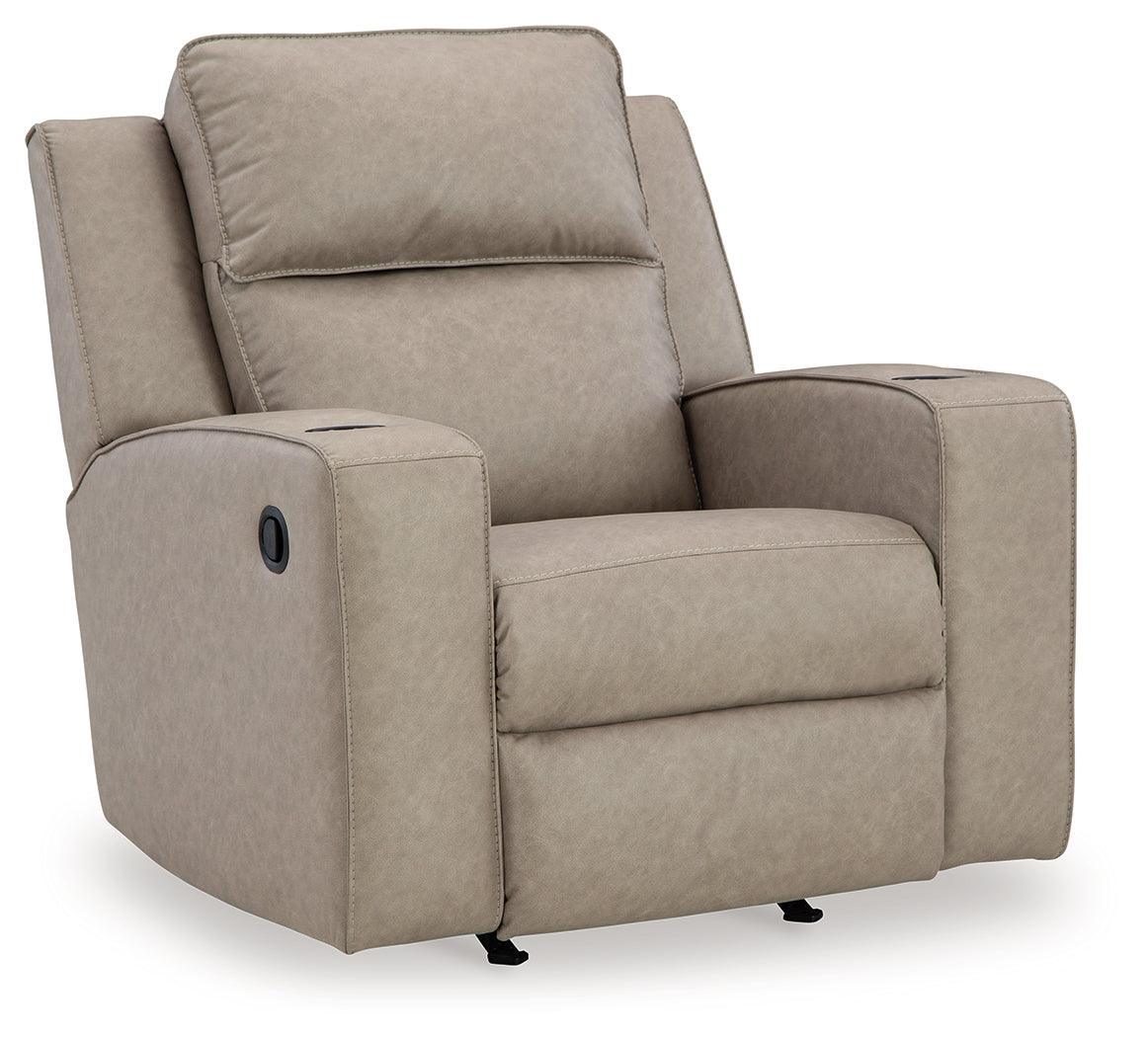 Lavenhorne Pebble Faux Leather Recliner - Ella Furniture