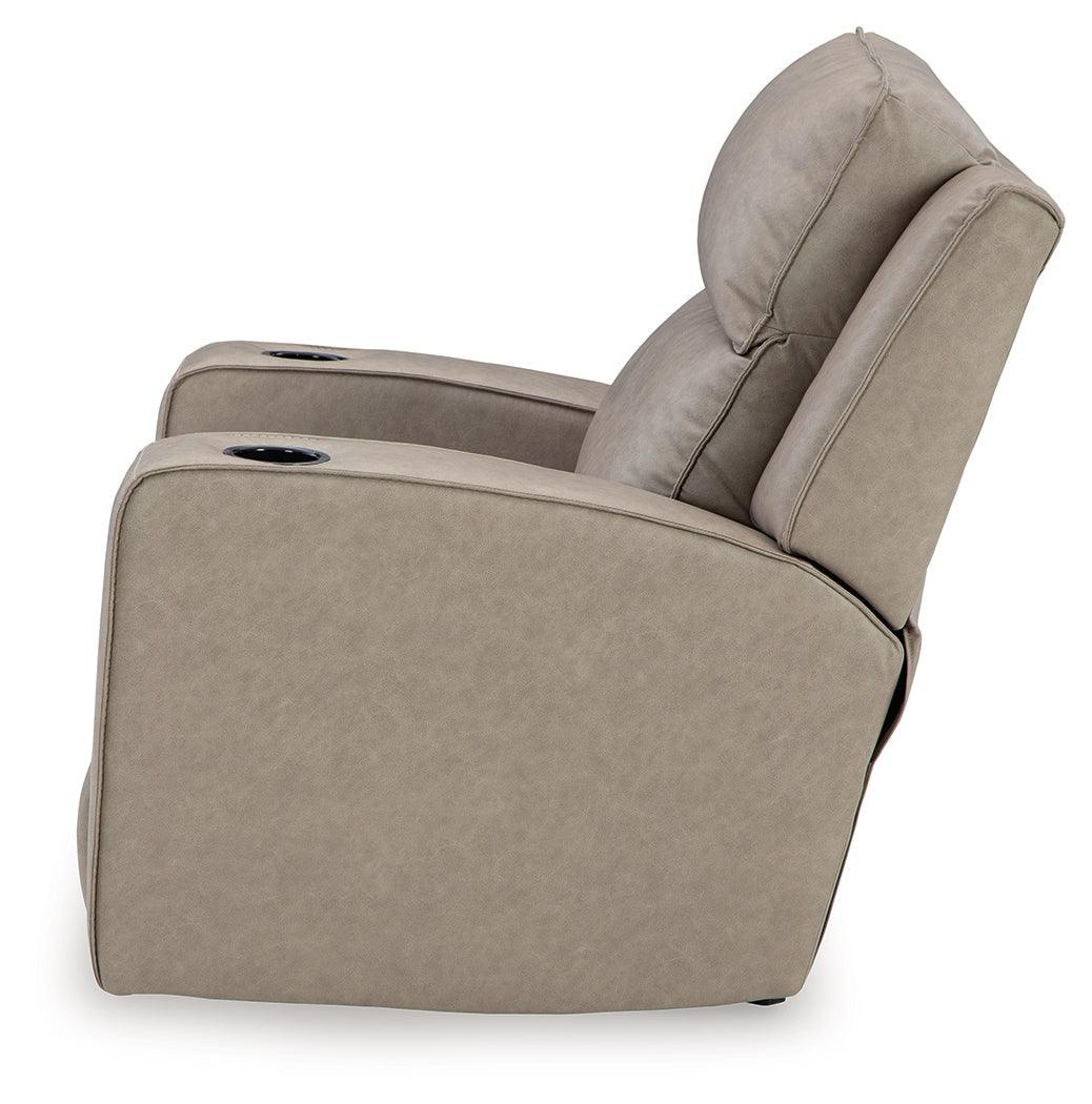 Lavenhorne Pebble Faux Leather Recliner - Ella Furniture