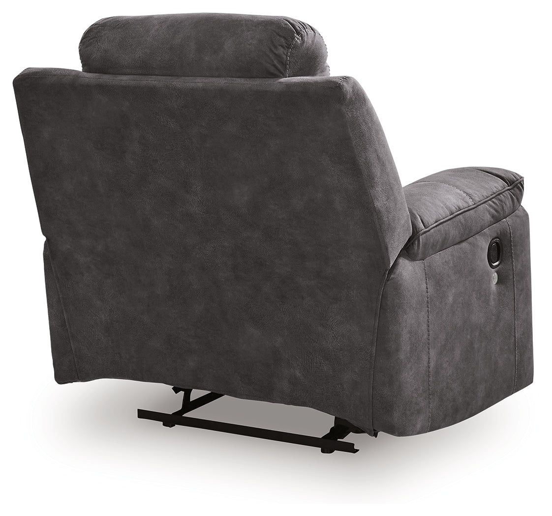 Brysonview Charcoal Faux Leather Recliner