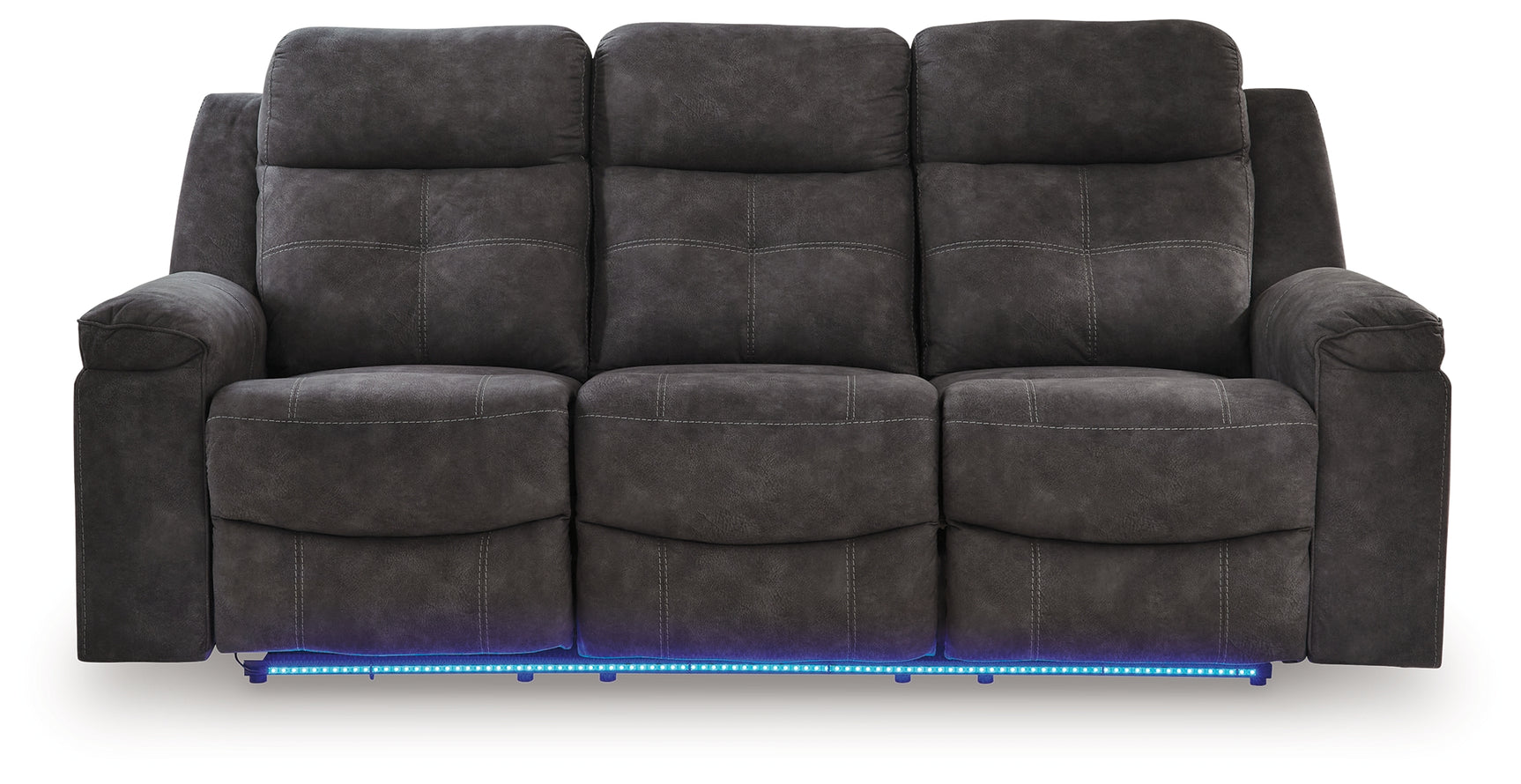 Brysonview Charcoal Faux Leather Reclining Sofa