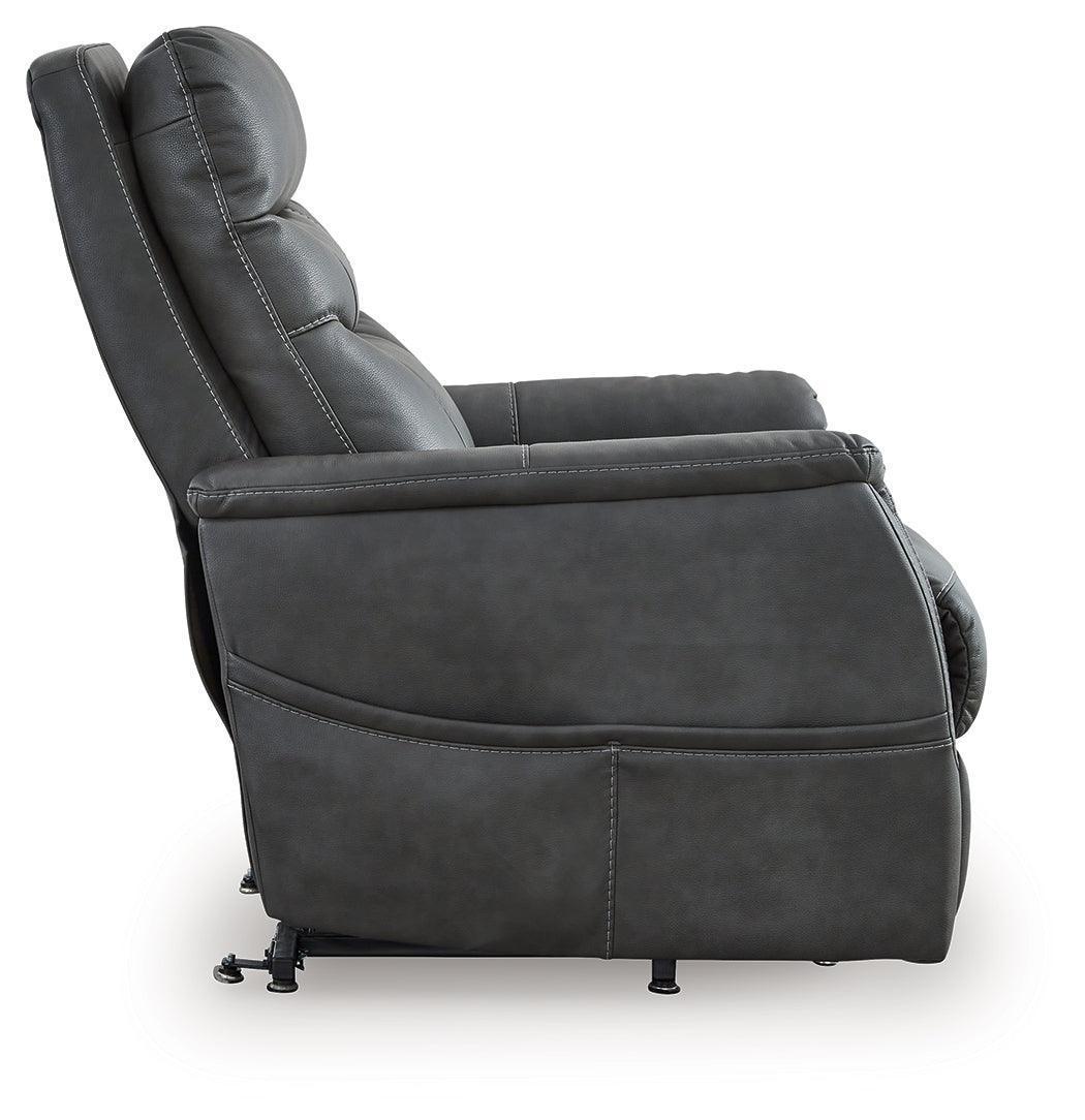 Strawbill Shadow Faux Leather Power Lift Recliner