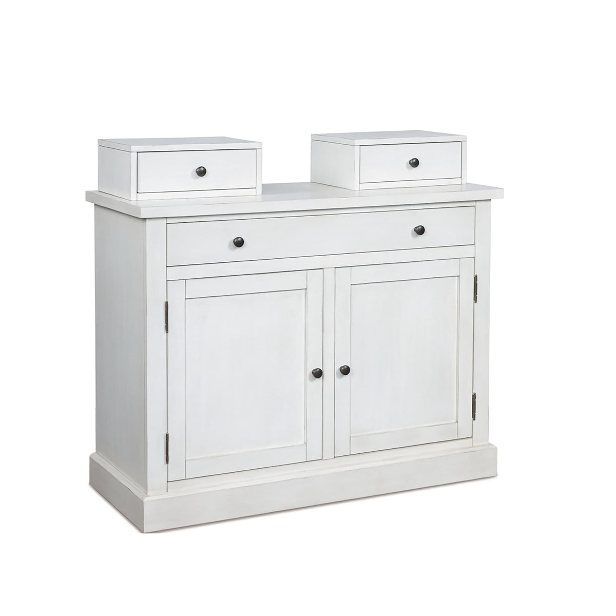 Greddinton White Bakers Rack Base — angled view