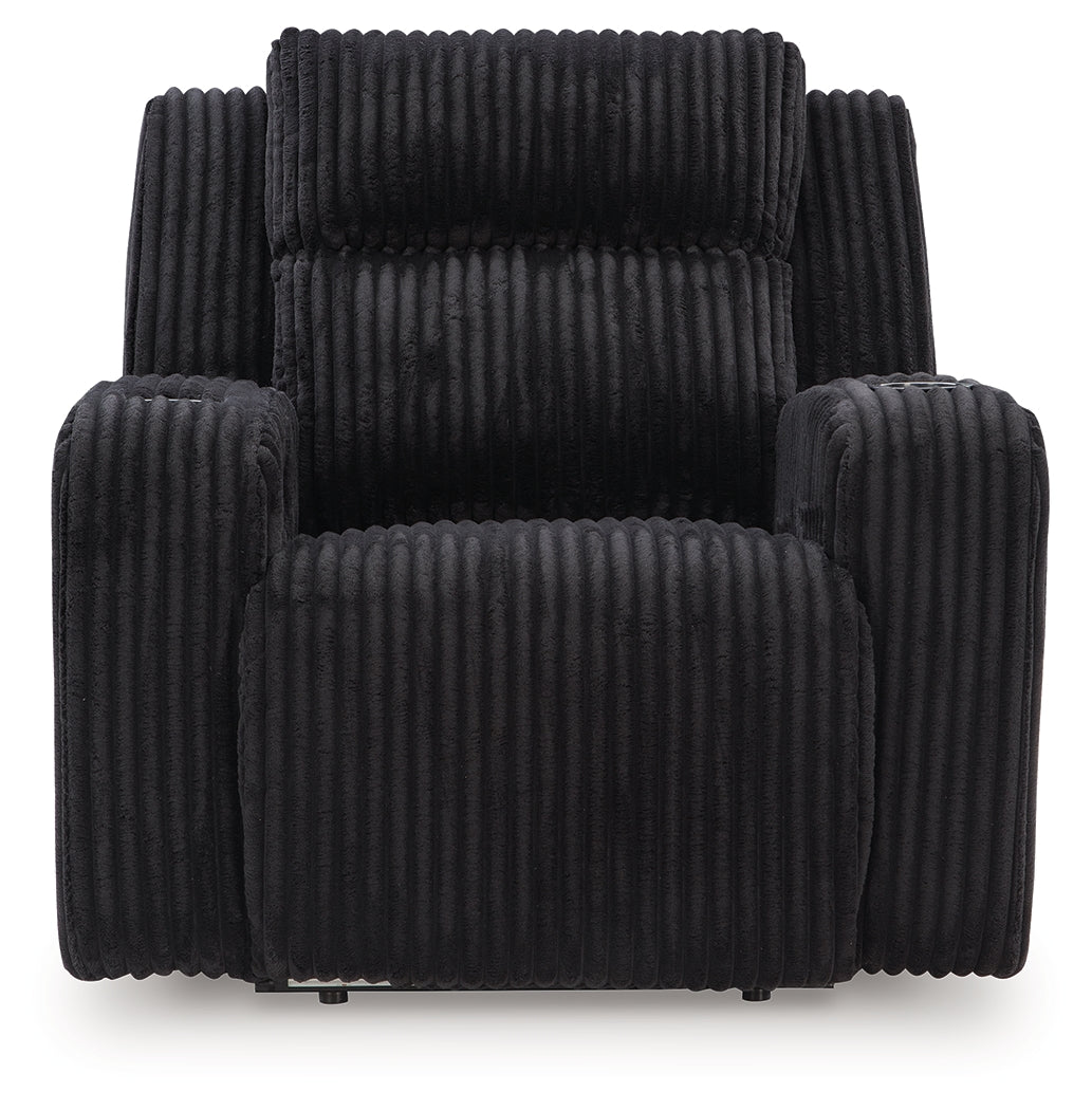 Forest Lake Black Chenille,Velvet Power Recliner