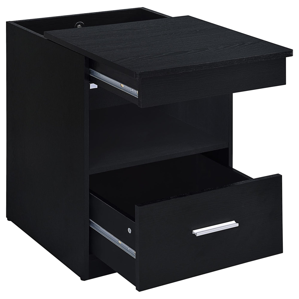 Fabre Black Ash 1-Drawer Extendable Top Nightstand — product image 3