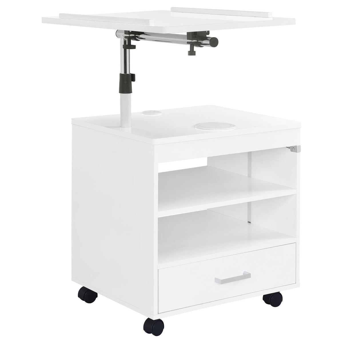 Lerma 1-Drawer Adjustable Tray Top Nightstand with Speaker White High Gloss — product image 5