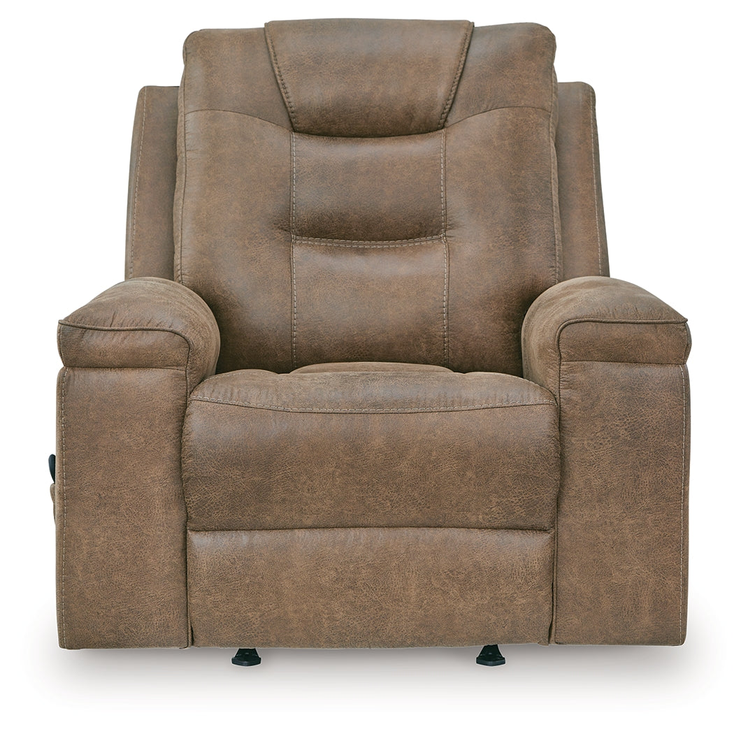 Stockworth Earth Faux Leather Recliner