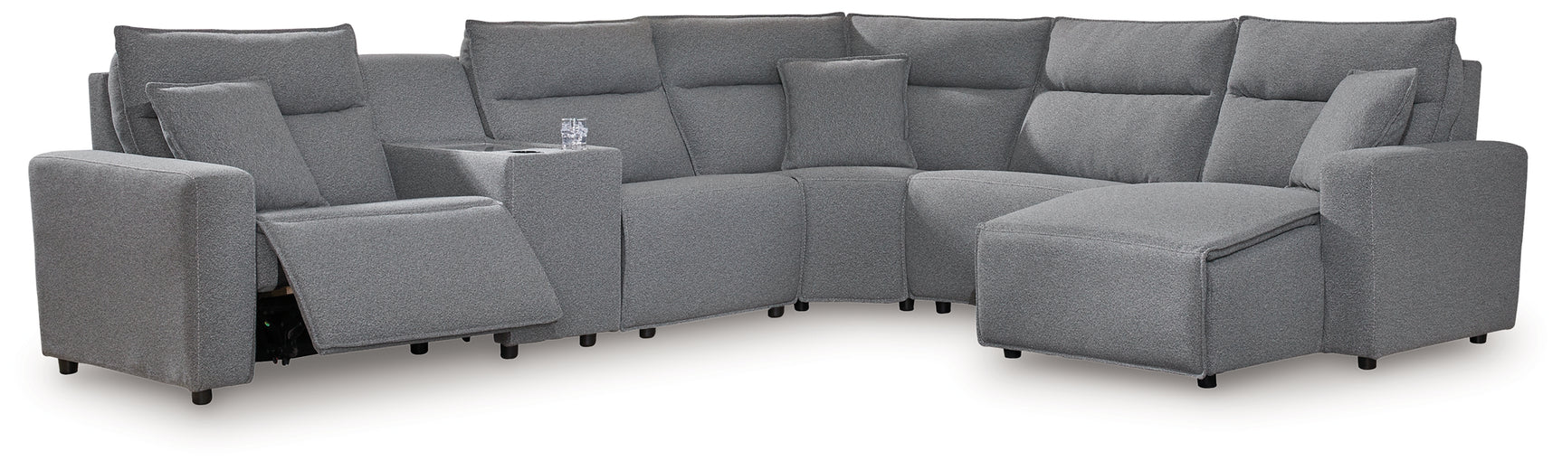 Modmax Salt and Pepper Next-Gen Nuvella™ 6-Piece Power Reclining Sectional
