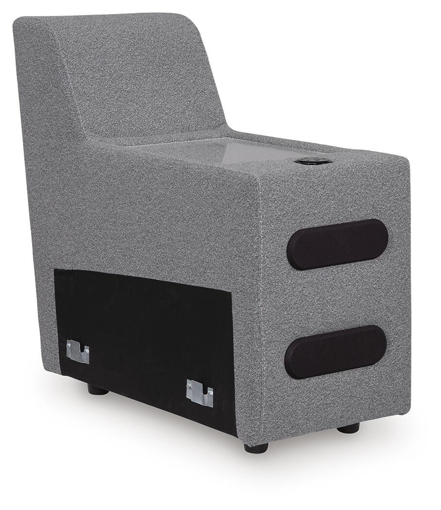 Modmax II Salt and Pepper 7-Piece Power Reclining Sectional with Audio Consoles