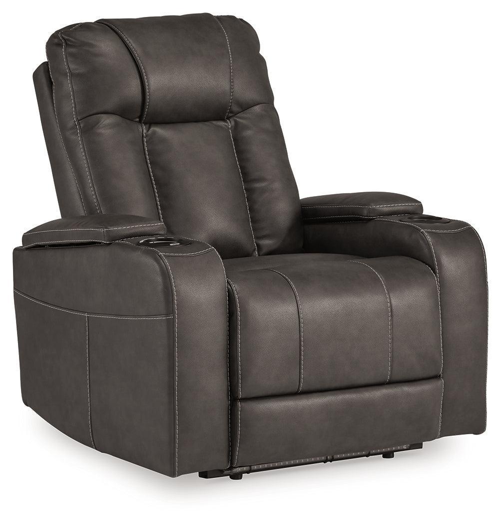 Feazada Shadow Faux Leather Power Recliner