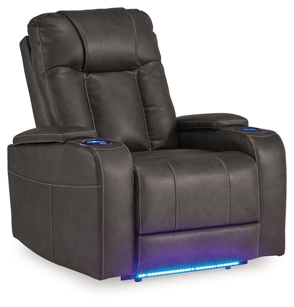 Feazada Shadow Faux Leather Power Recliner