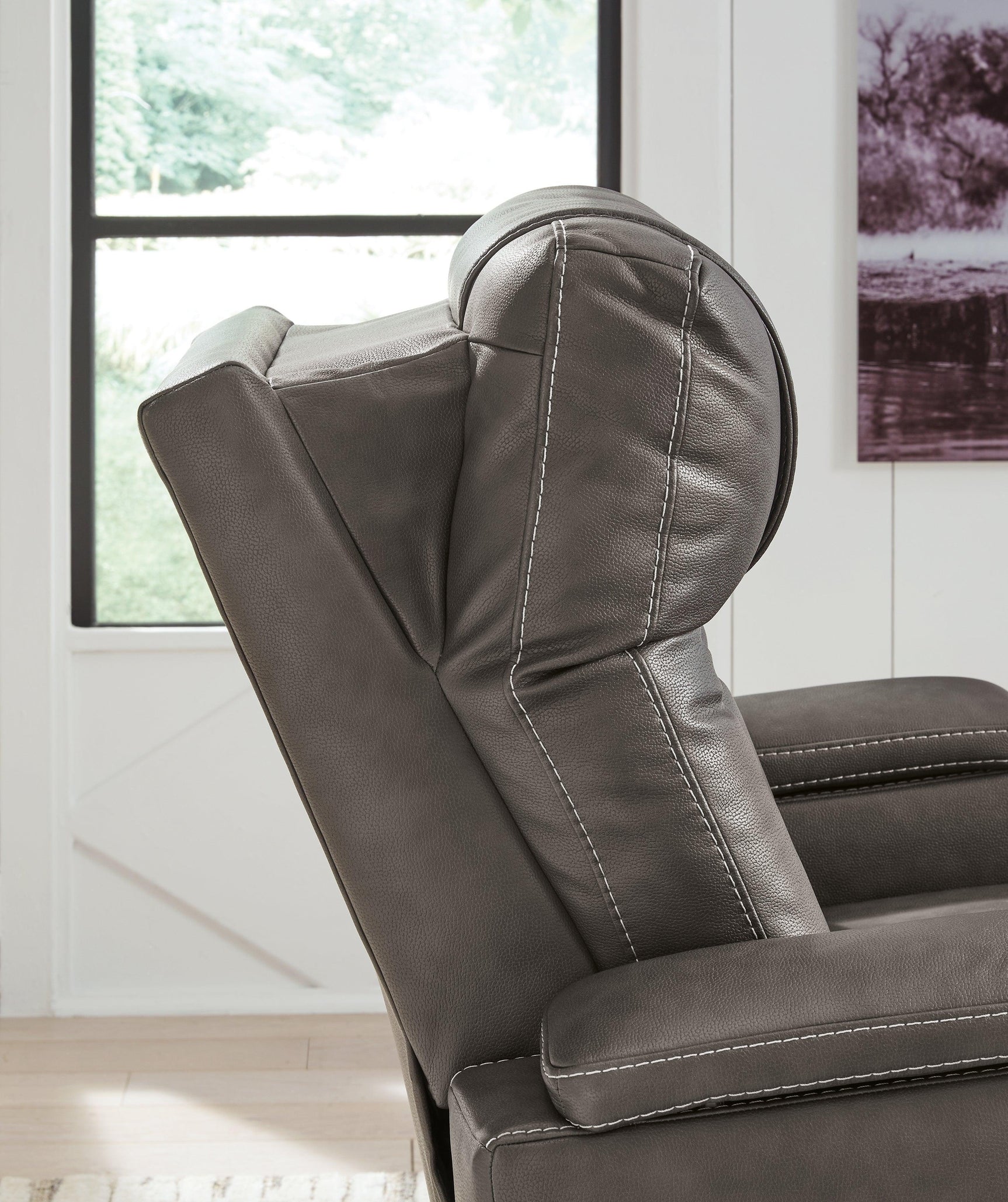 Feazada Shadow Faux Leather Power Recliner