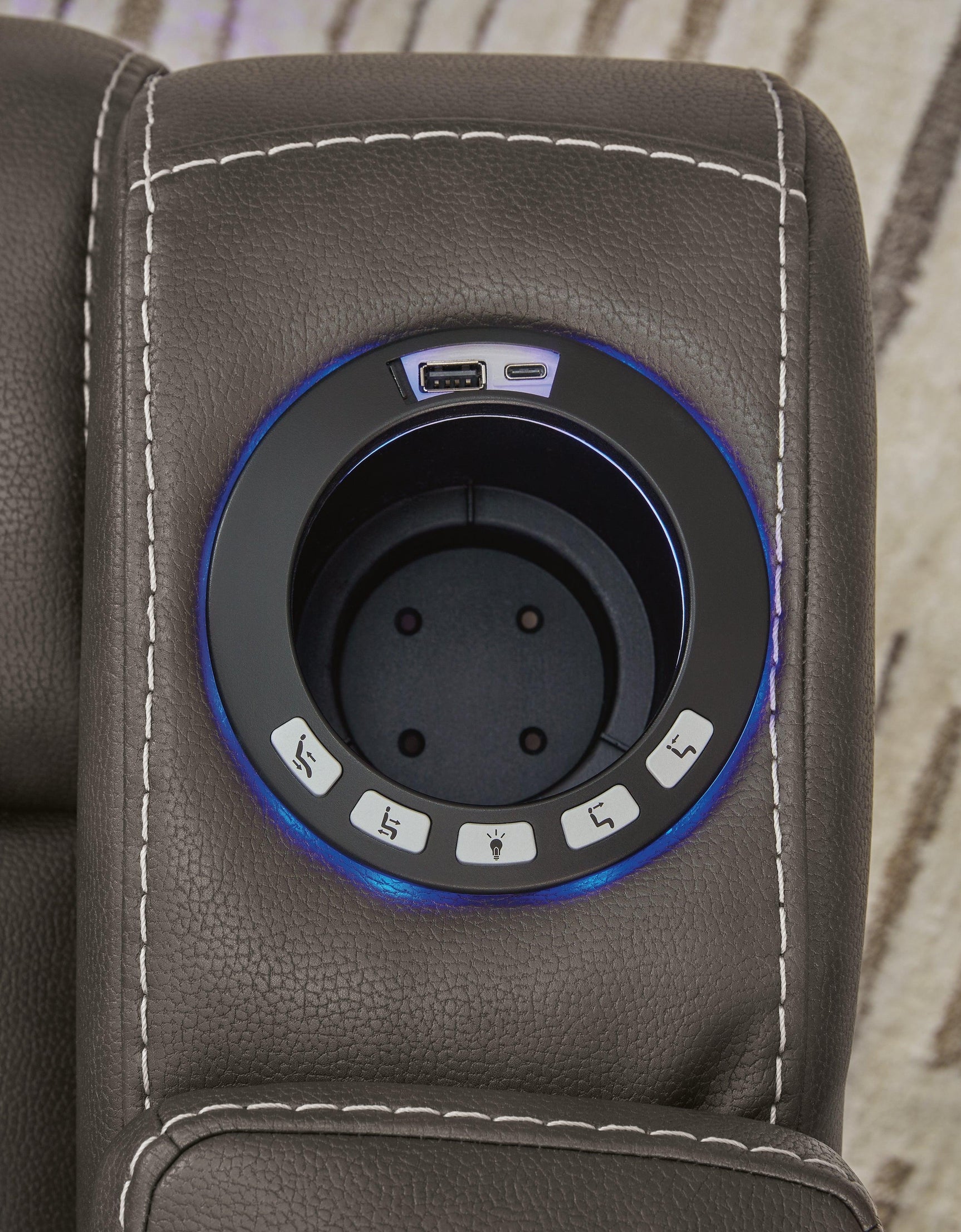 Feazada Shadow Faux Leather Power Recliner