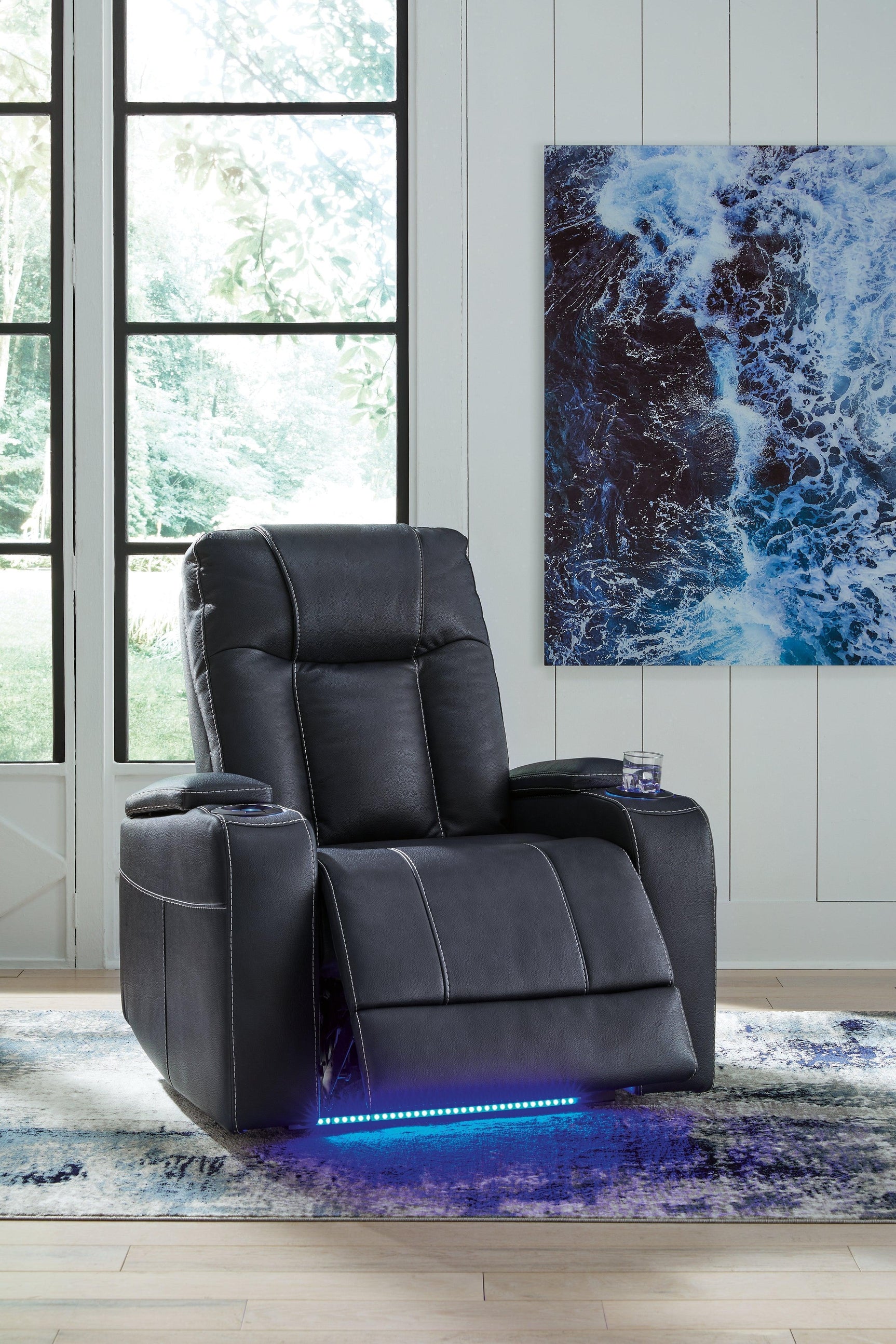 Feazada Sapphire Faux Leather Power Recliner