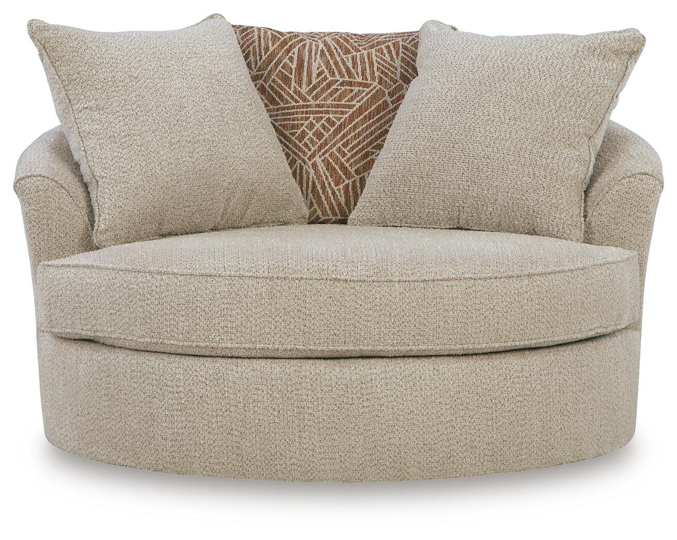 Steelwater Retreat Latte Chenille Oversized Swivel Accent Chair view 3