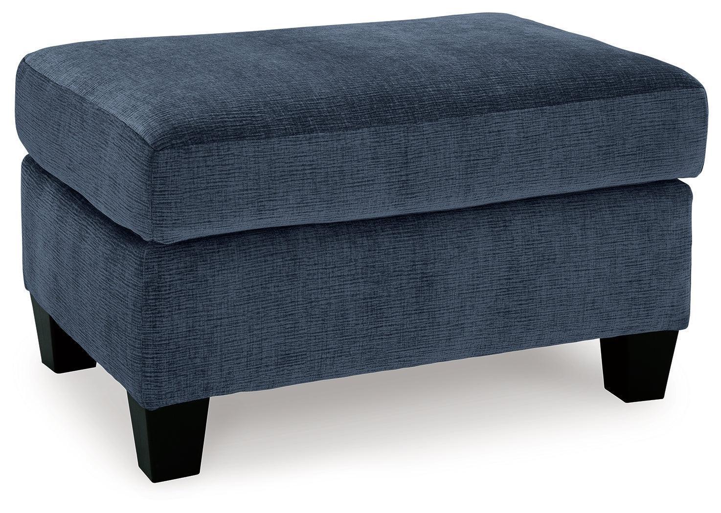 Amity Ink Bay Sofa Chaise, Chair, and Ottoman