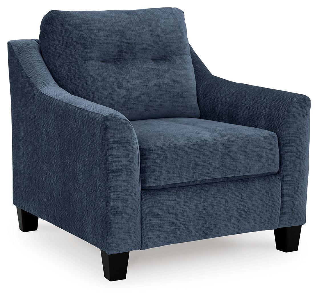 Amity Ink Bay Sofa Chaise, Chair, and Ottoman