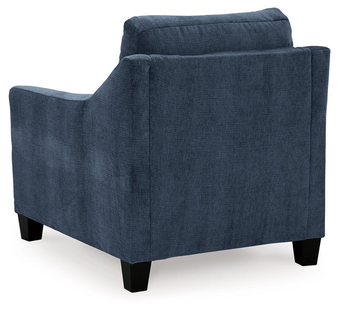 Amity Ink Bay Sofa Chaise, Chair, and Ottoman