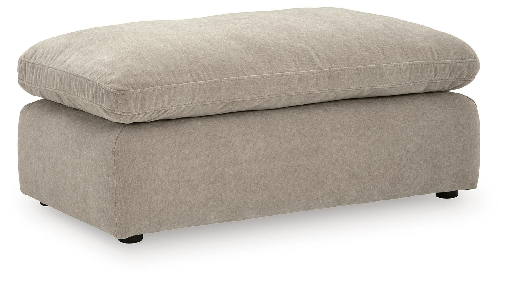 Maxton Heights Pebble Chenille,Velvet Ottoman angled view