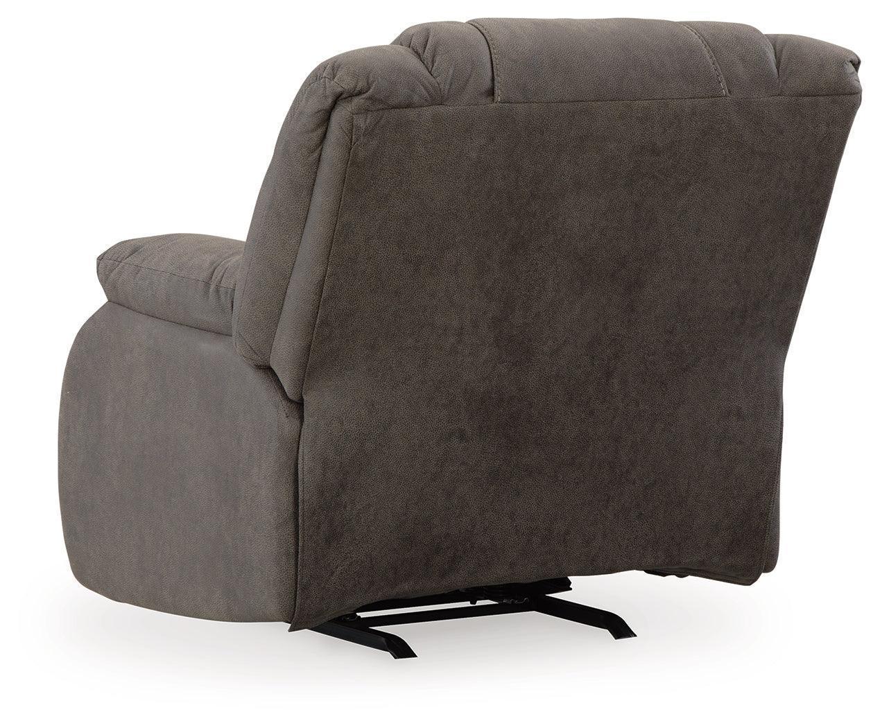 First Base Gunmetal Faux Leather Recliner