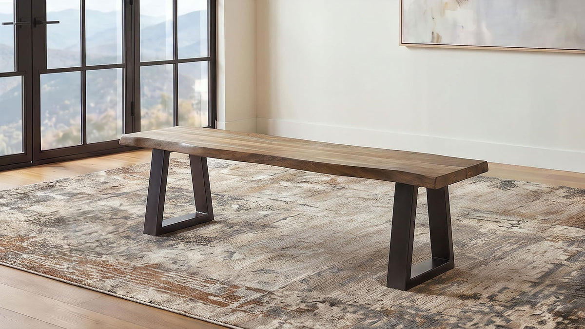 Selwyn Live Edge Solid Wood Dining Bench Light Sheesham — product image 2