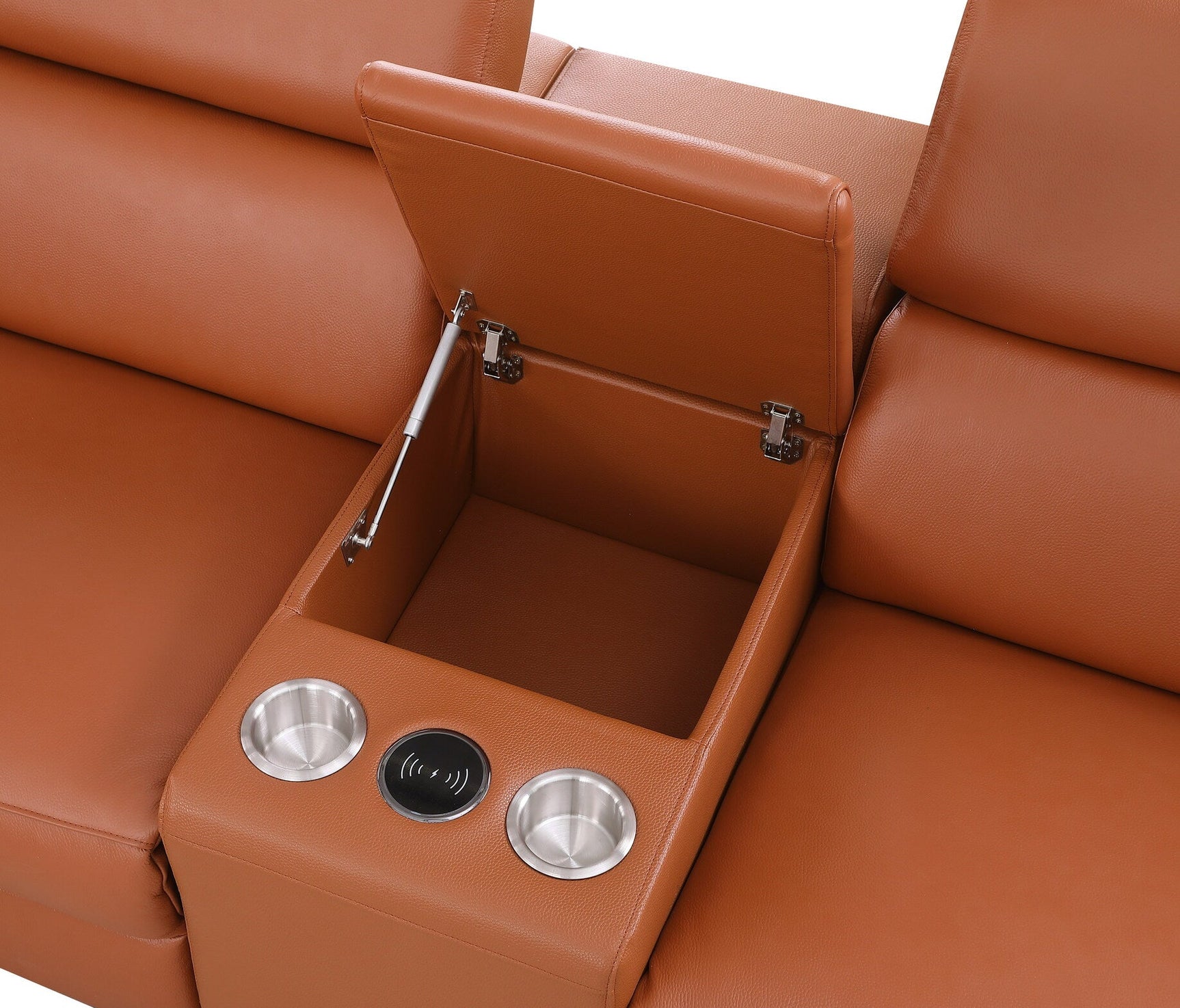 Picasso II Caramel Italian Leather 6-Piece Power Reclining Sectional with 2 Power Seats view 4
