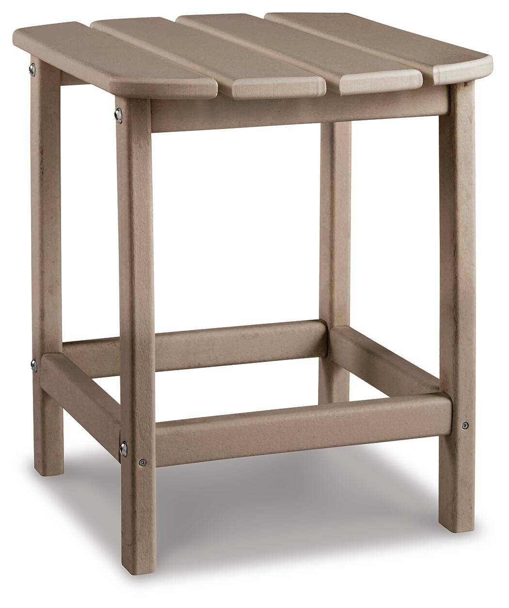 Sundown Treasure Driftwood 2 Outdoor Chairs with End Table — angled view