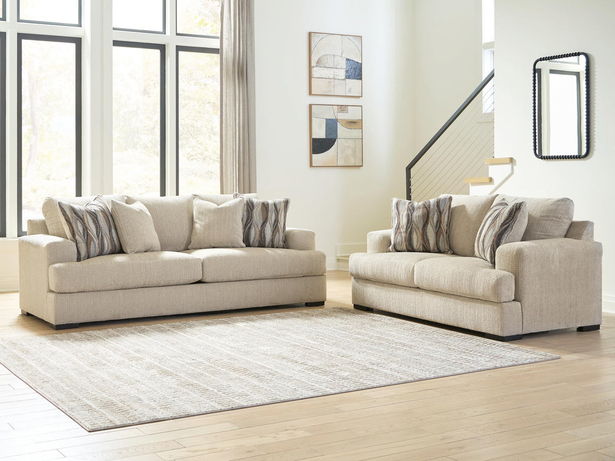 Lofwood Oatmeal Sofa and Loveseat Set — product view
