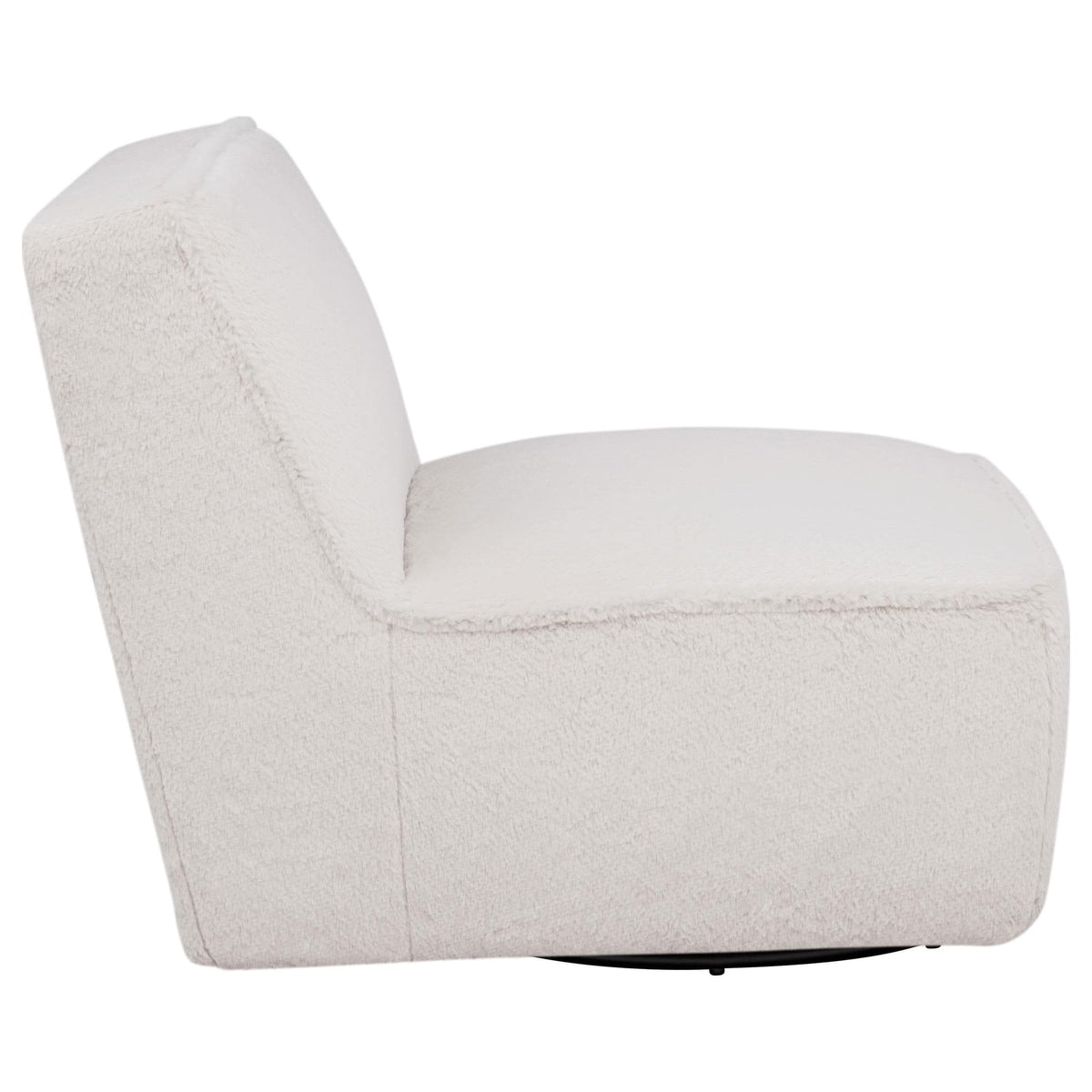 Badoer Faux Fur Swivel Accent Chair Ecru — product image 7