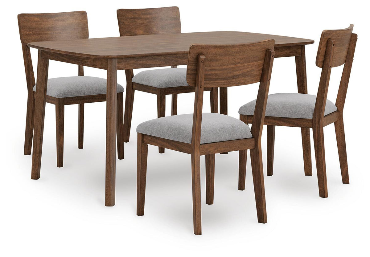 Tameride Brown Dining Table and 4 Chairs (Set of 5) — angled view