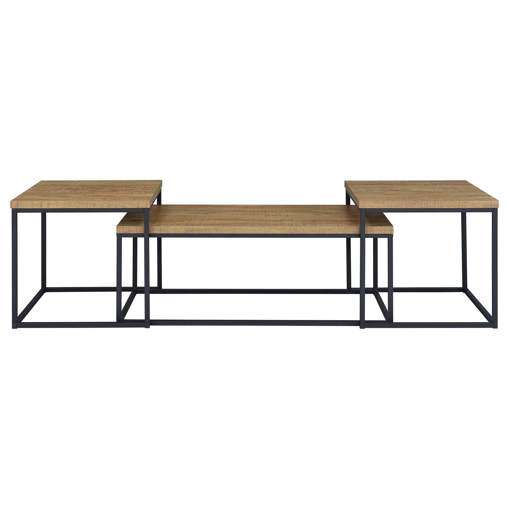 Straden 3-piece Engineered Wood Coffee Table Set Mango and Black