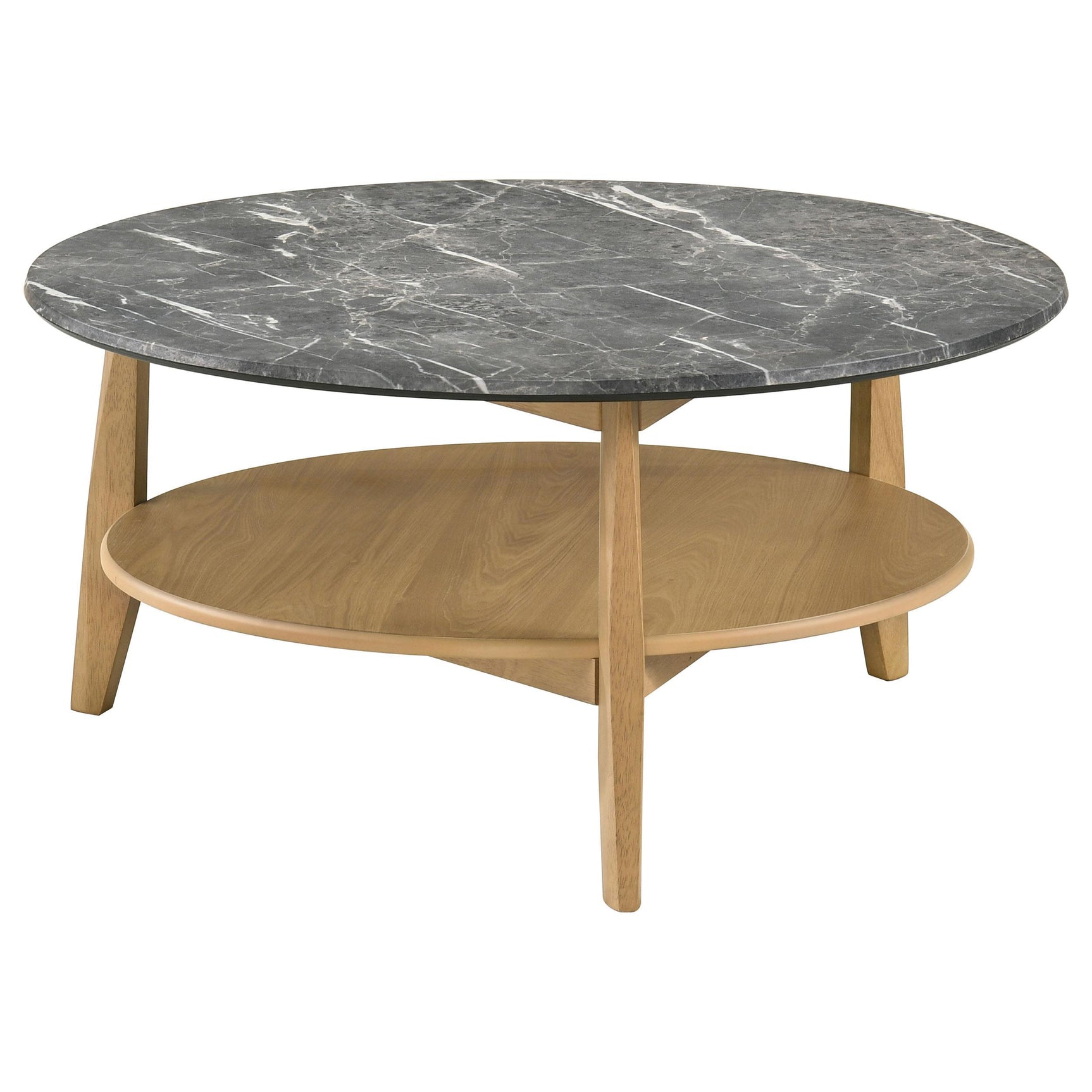 Bradley 3-Piece Round SmartTop Coffee Table Set Grey and Natural
