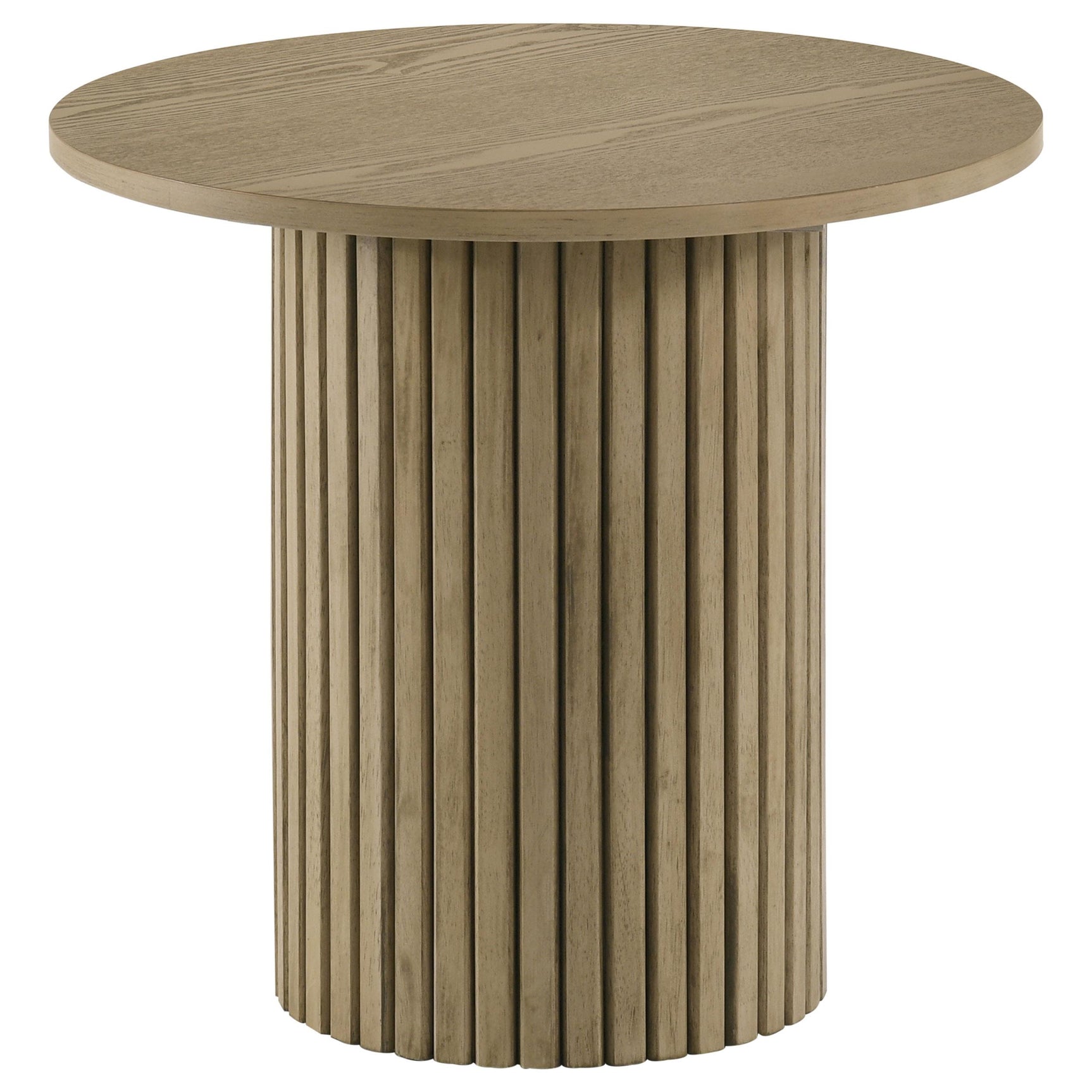 Hamlyn 3-piece Round Fluted Coffee and End Table Set Natural Oak