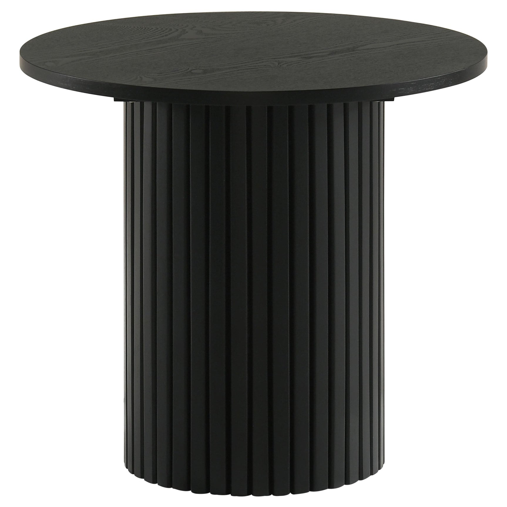 Hamlyn 3-piece Round Fluted Coffee and End Table Set Black