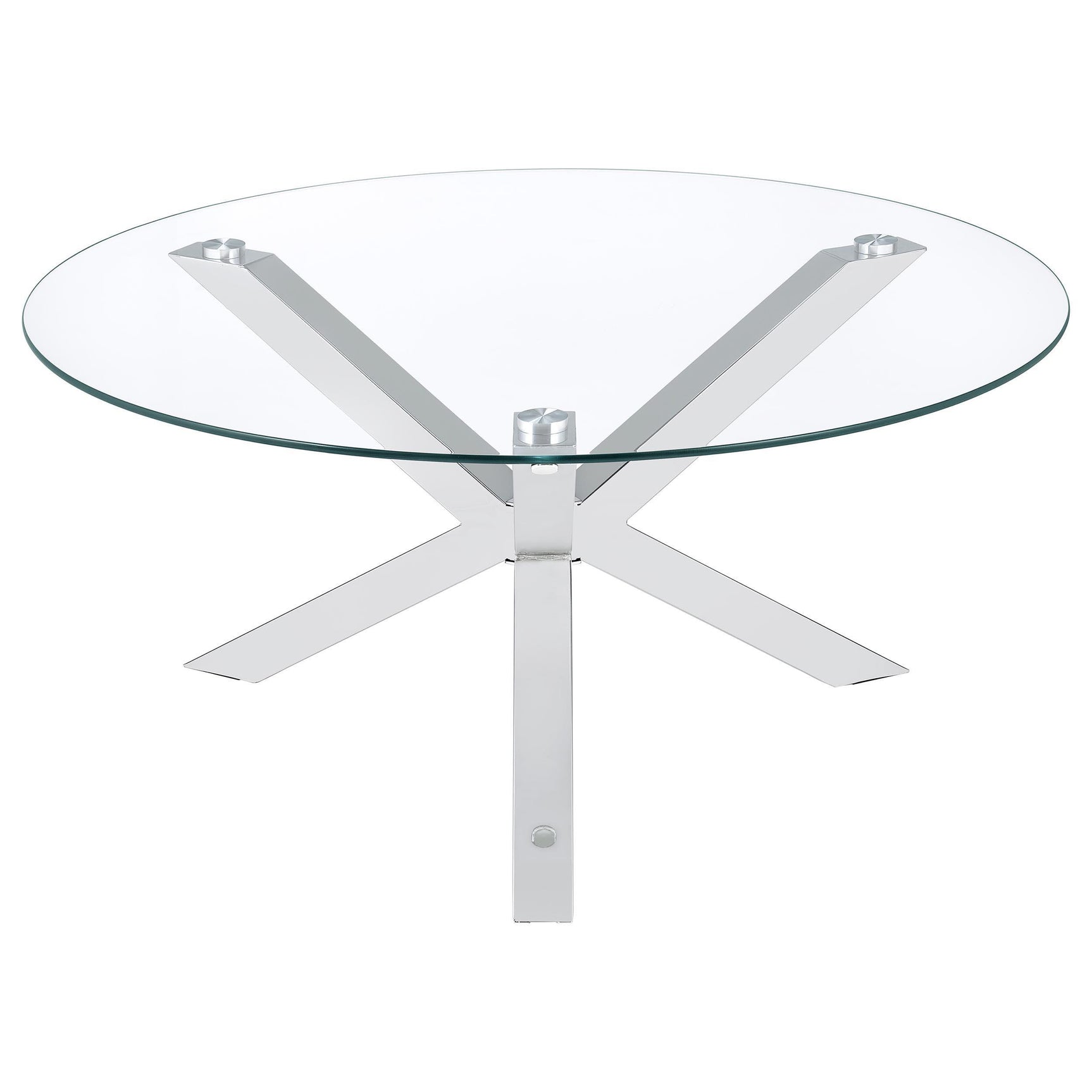 Kenzie 2-piece Round Coffee and End Table Set Chrome