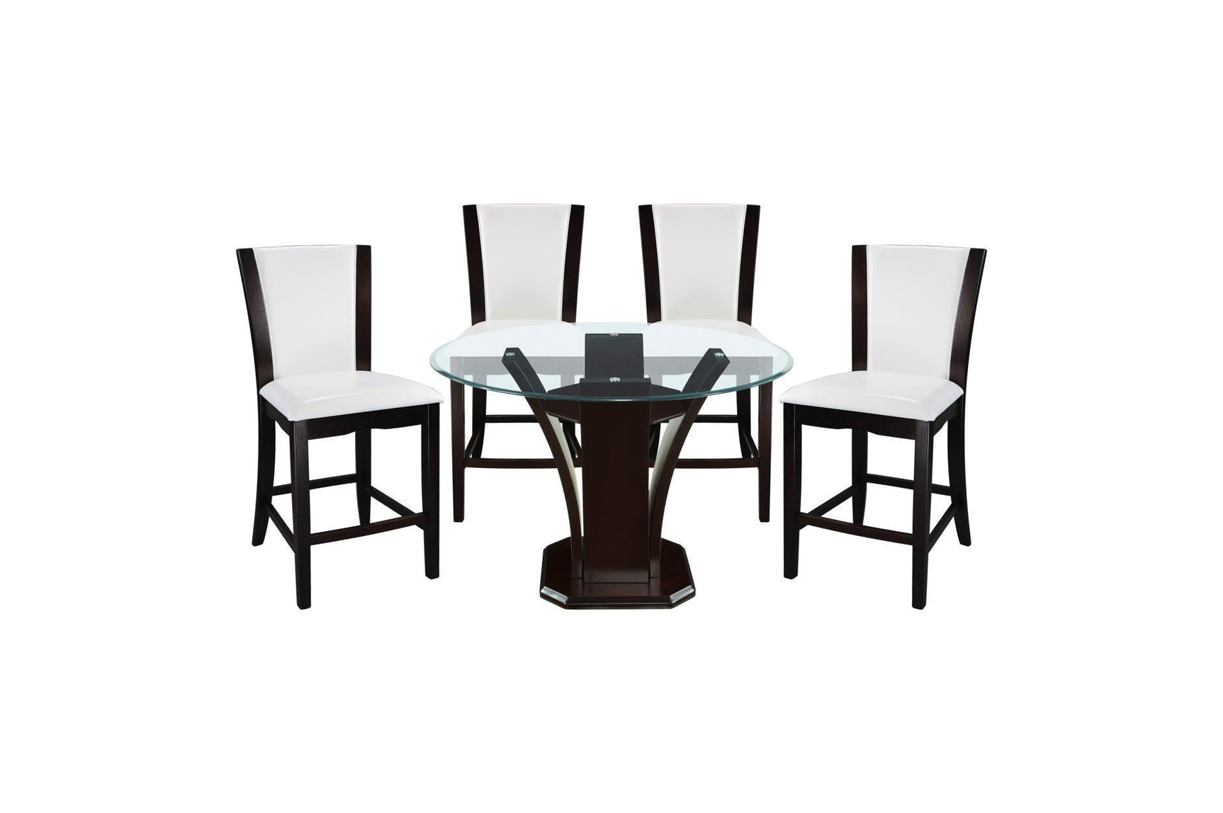 Daisy Round Dark Cherry Counter Height Set