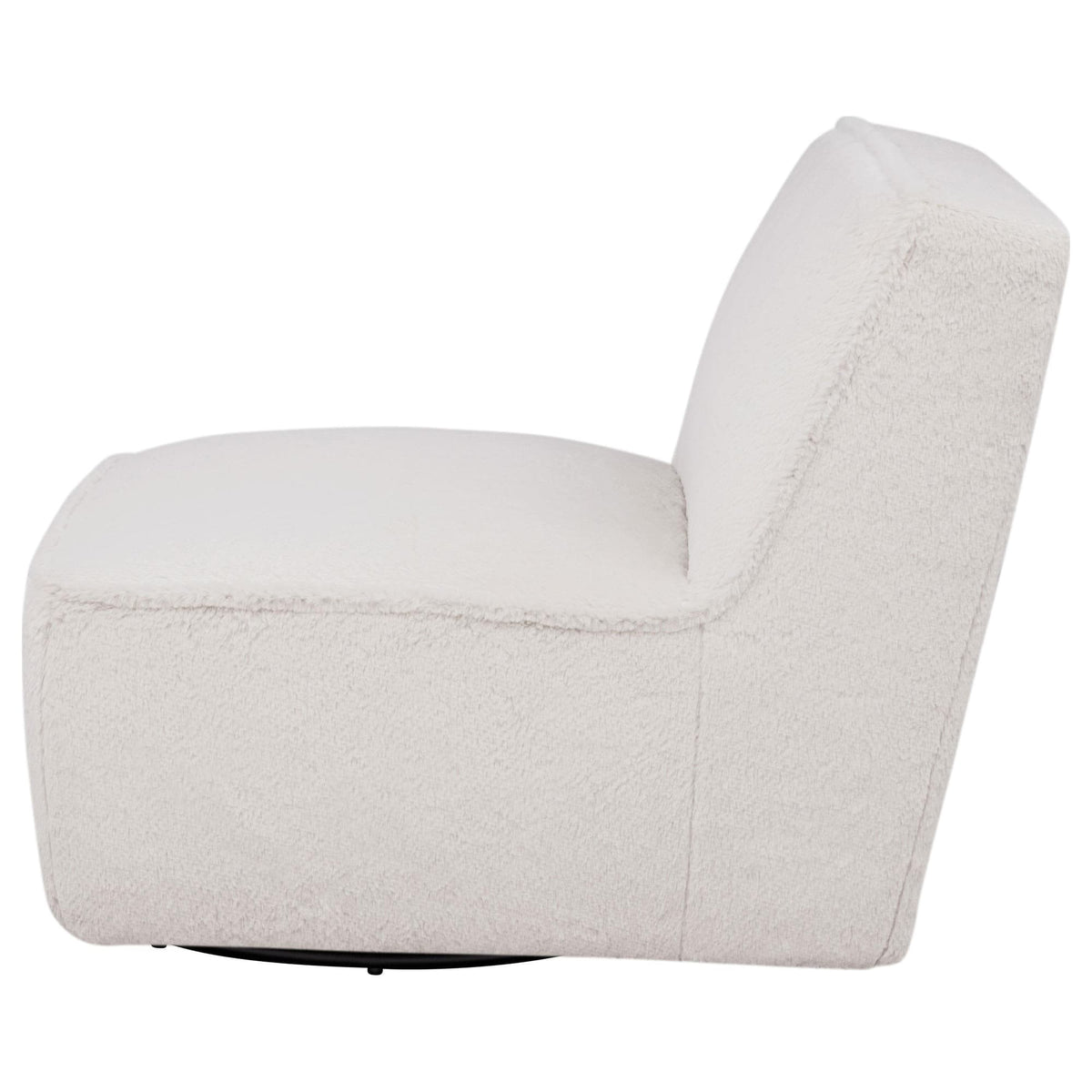 Badoer Faux Fur Swivel Accent Chair Ecru — product image 4