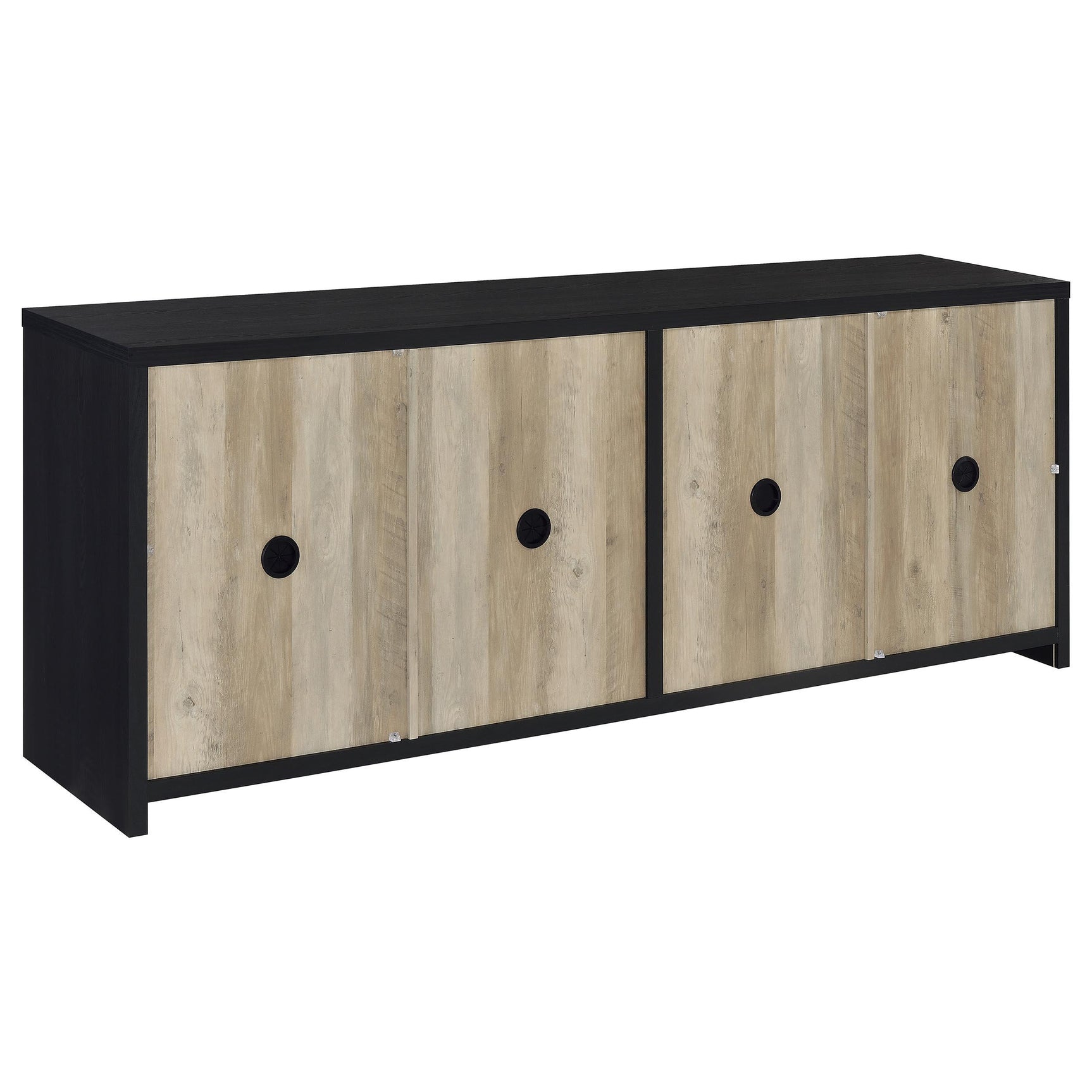 Denison 3-piece Entertainment Center 79-inch TV Stand Black
