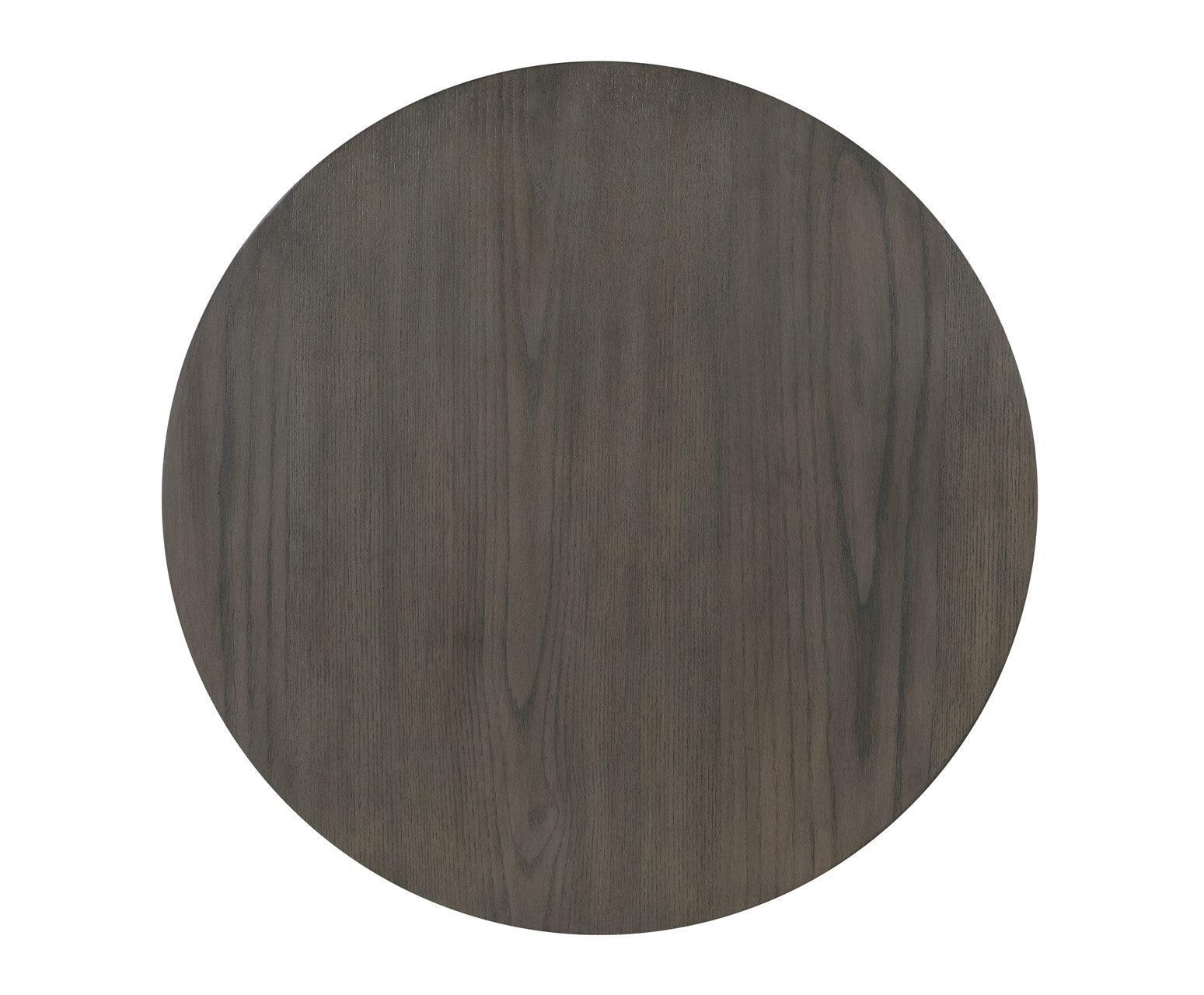 Drew Dark Brown Chairside Table with Casters, Wood - Ella Furniture