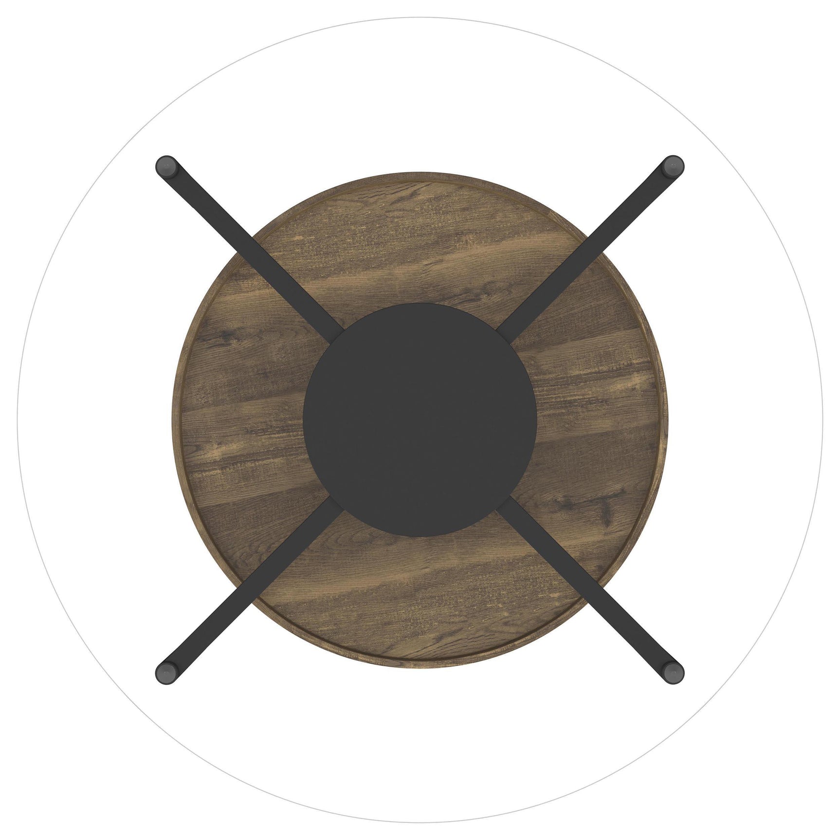 Delfin 3-piece Round Coffee and End Table Set Brown