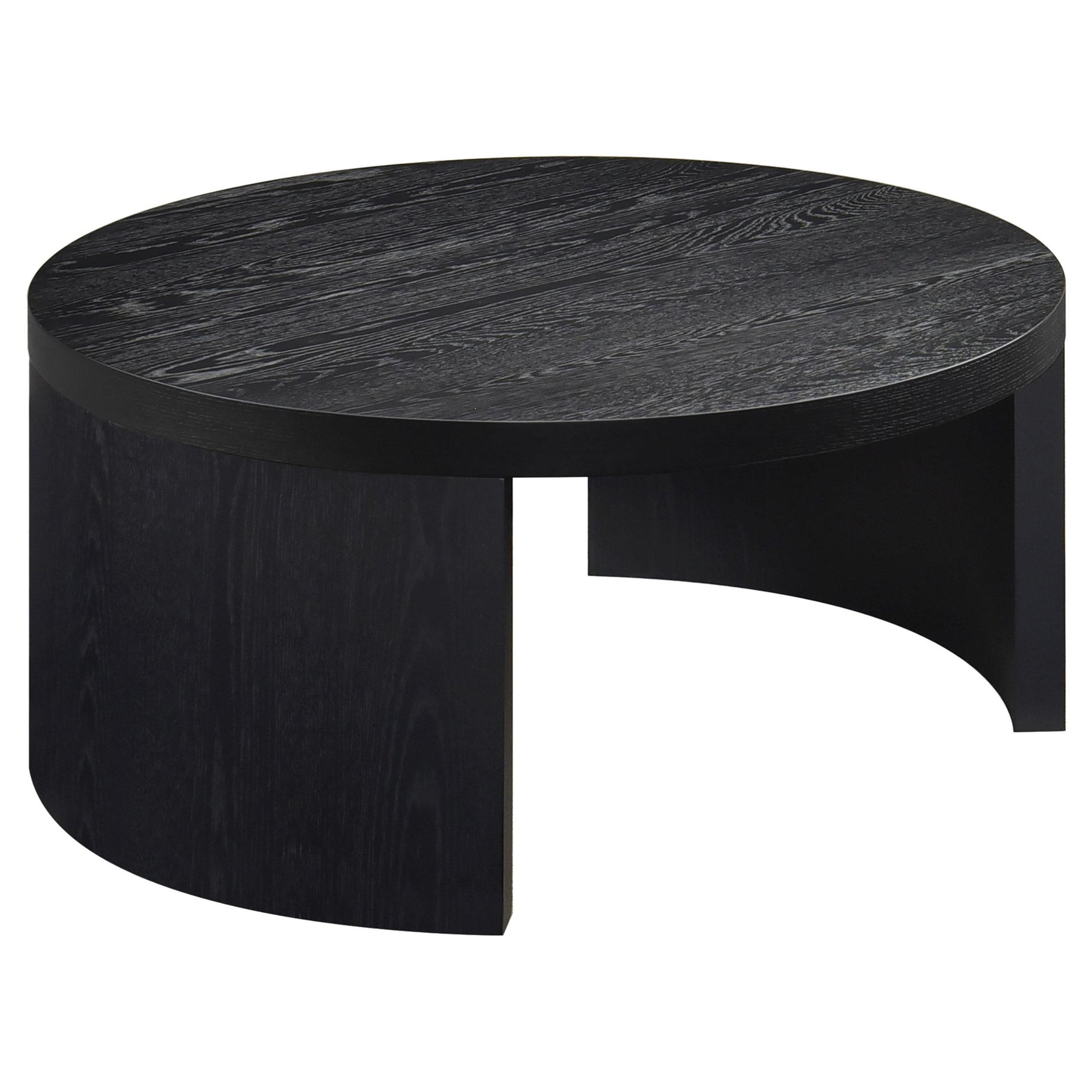 Sweeney 39-inch Round Wood Occasional Cocktail Coffee Table Black