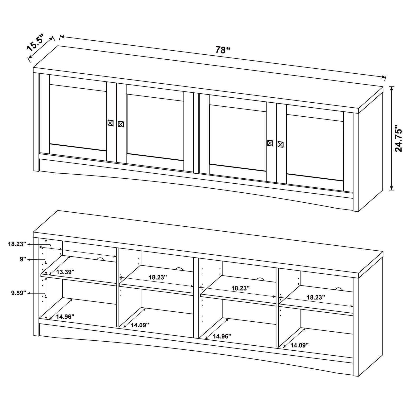 Laughlin 3-Piece Entertainment Center TV Stand Dark Pine