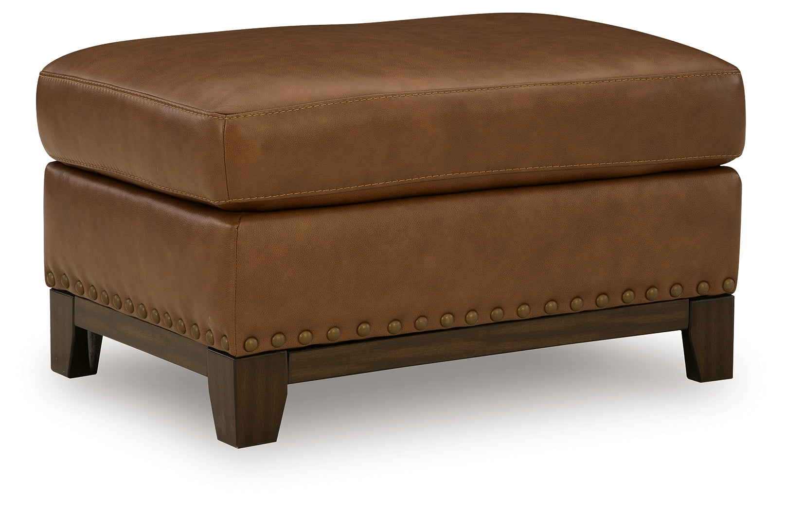 Saonara Amber Leather Ottoman