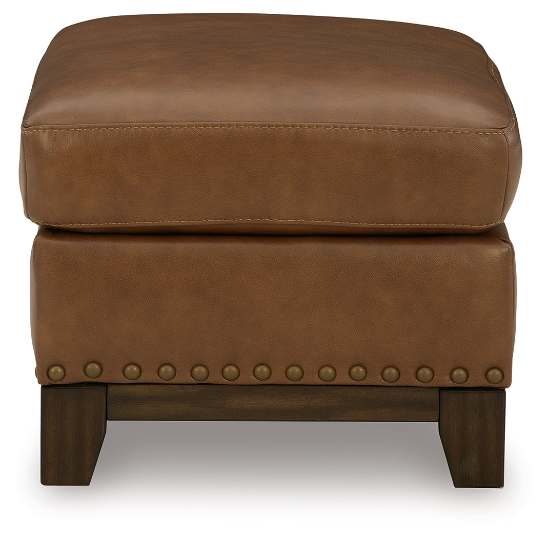 Saonara Amber Leather Ottoman