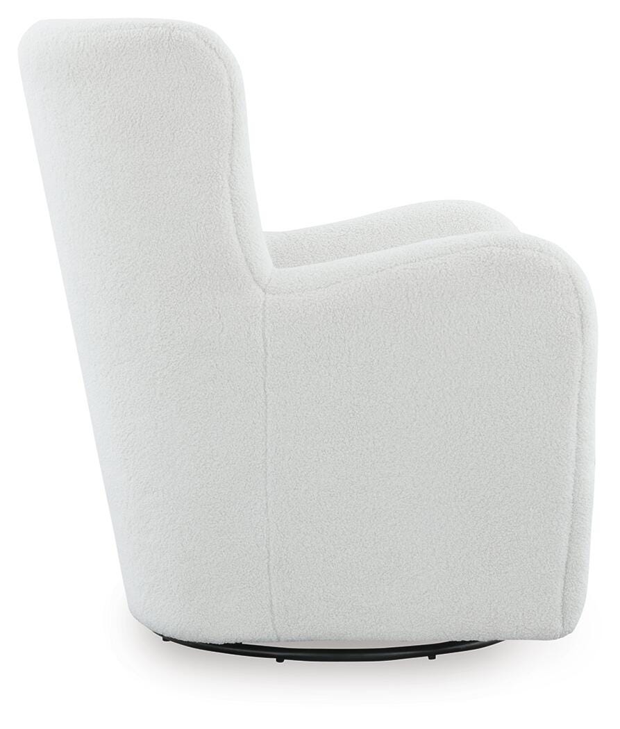 Rowenburg Cream Swivel Glider Accent Chair — side view