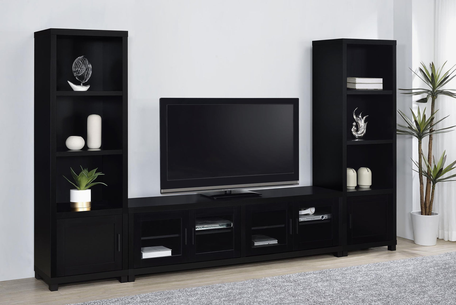 Jupiter 3-Piece Entertainment Center 79-inch TV Stand Black