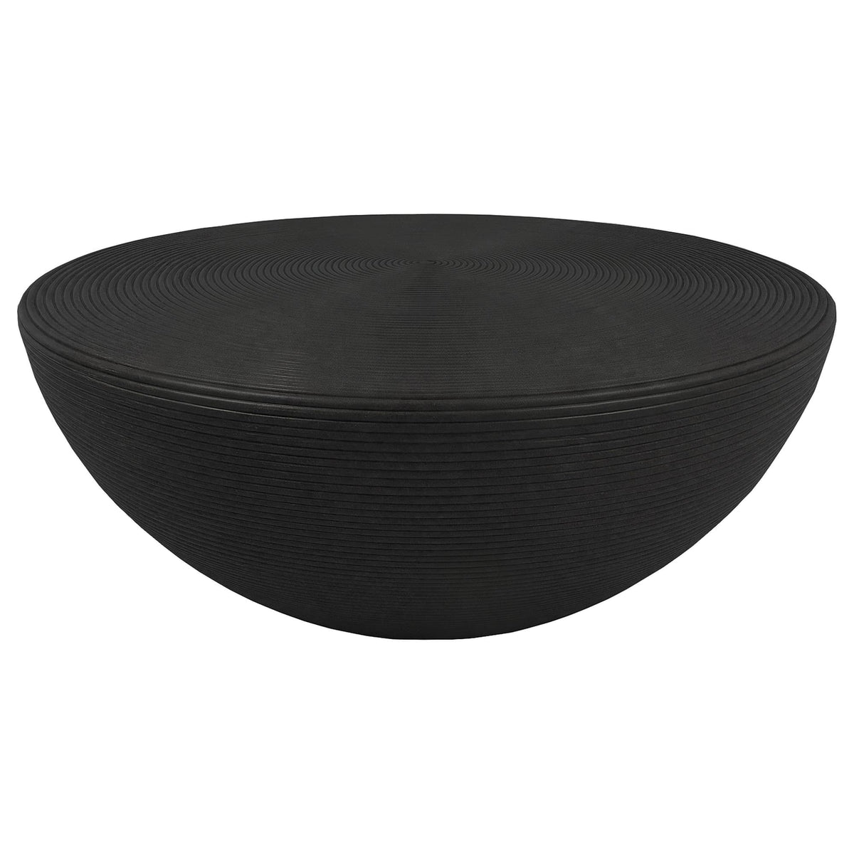 Macedo 2-Piece Transitional Round Rattan Coffee and End Table Set Black — product image 5